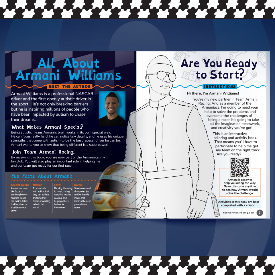 Armani Williams Activity Book Introduction Page
